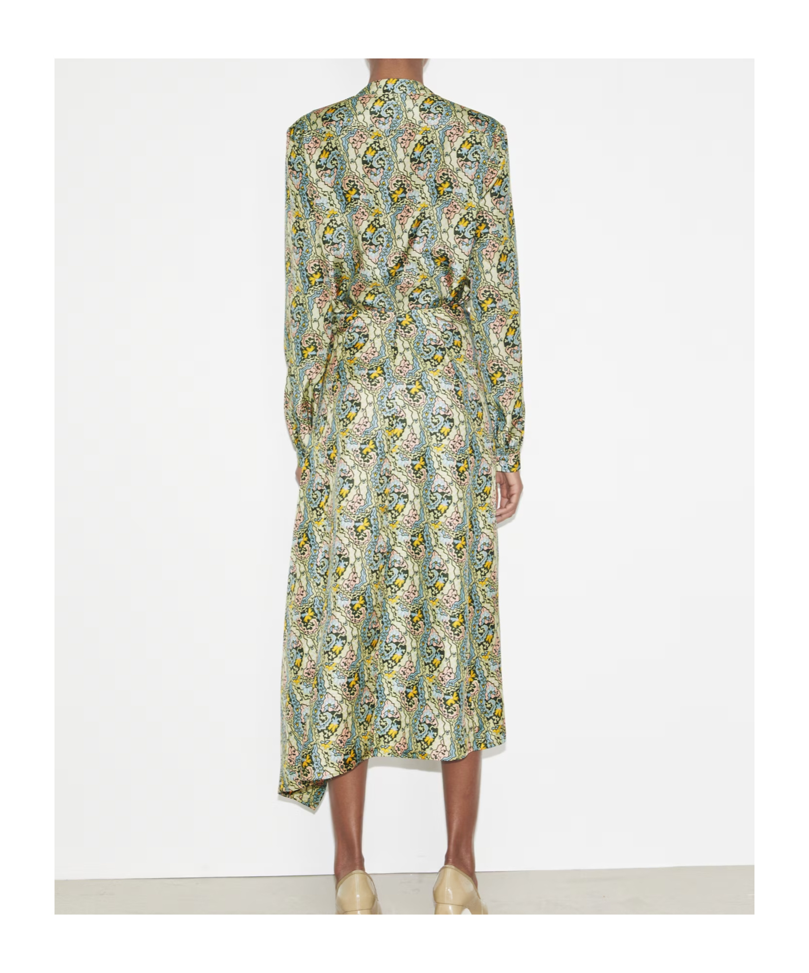 Tory Burch Paisley-print Bow Blouse In Green