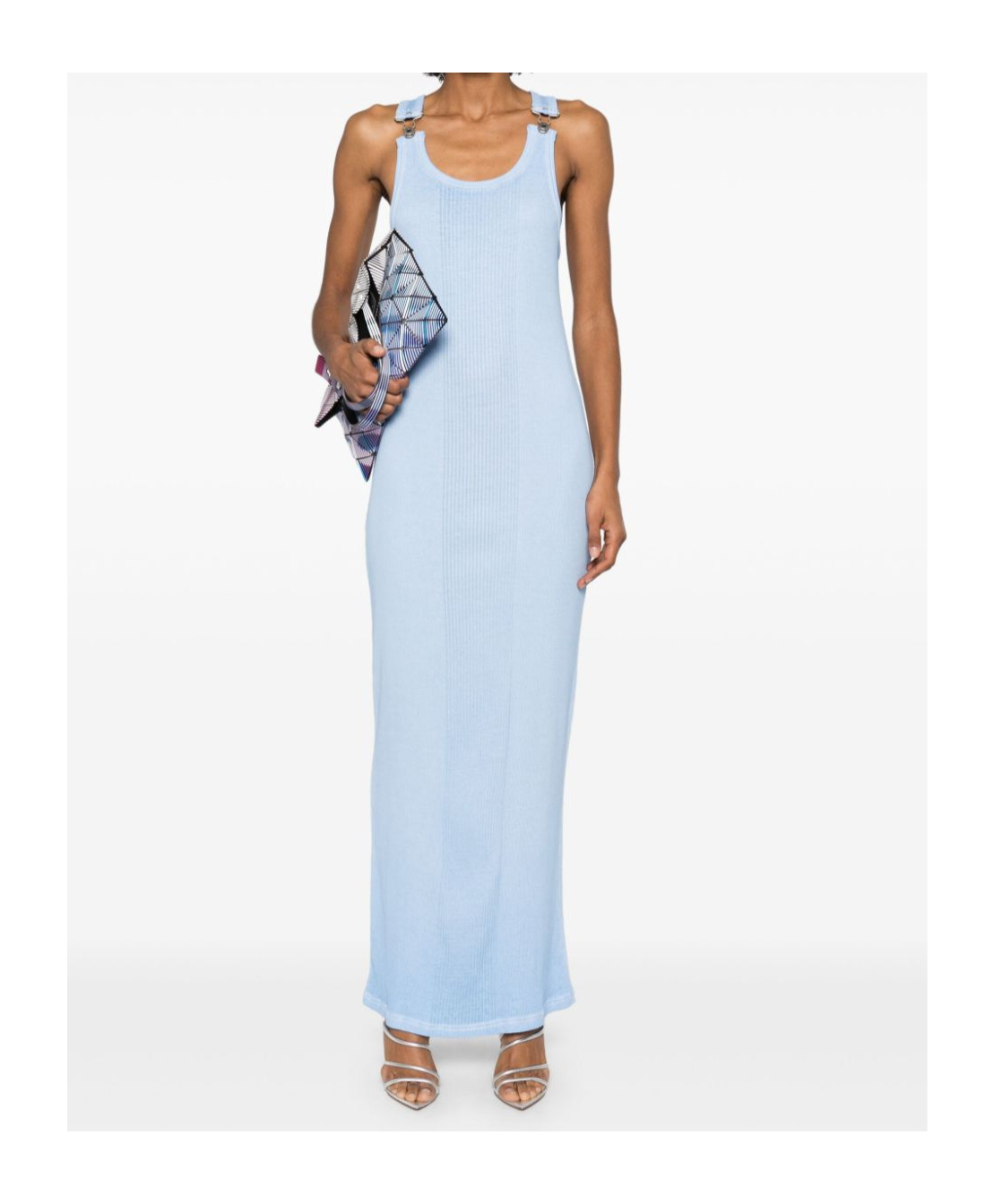 Jean Paul Gaultier Cotton Buckle-detail Maxi Dress In Blue