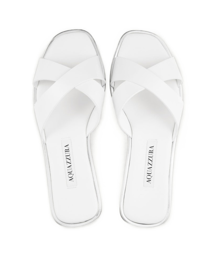 Aquazzura Divine Slide In White In White