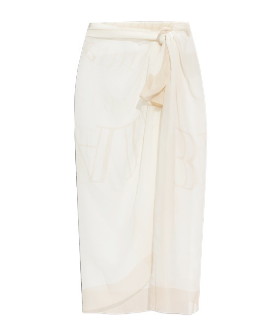Balmain Logo-print Sarong In Neutral