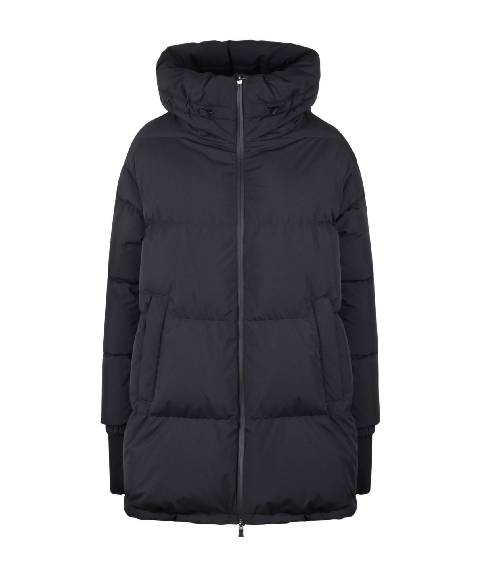Herno Box Quilted Water Resistant Down Coat In Black