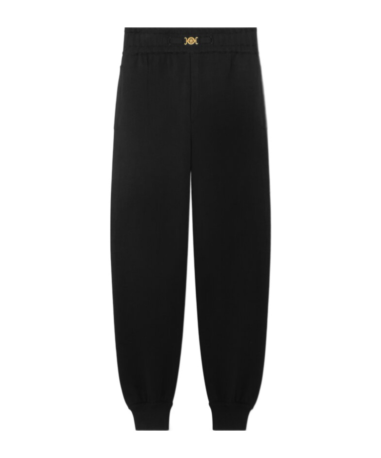 Versace Medusa Biggie Cashmere-blend Track Pants In Black