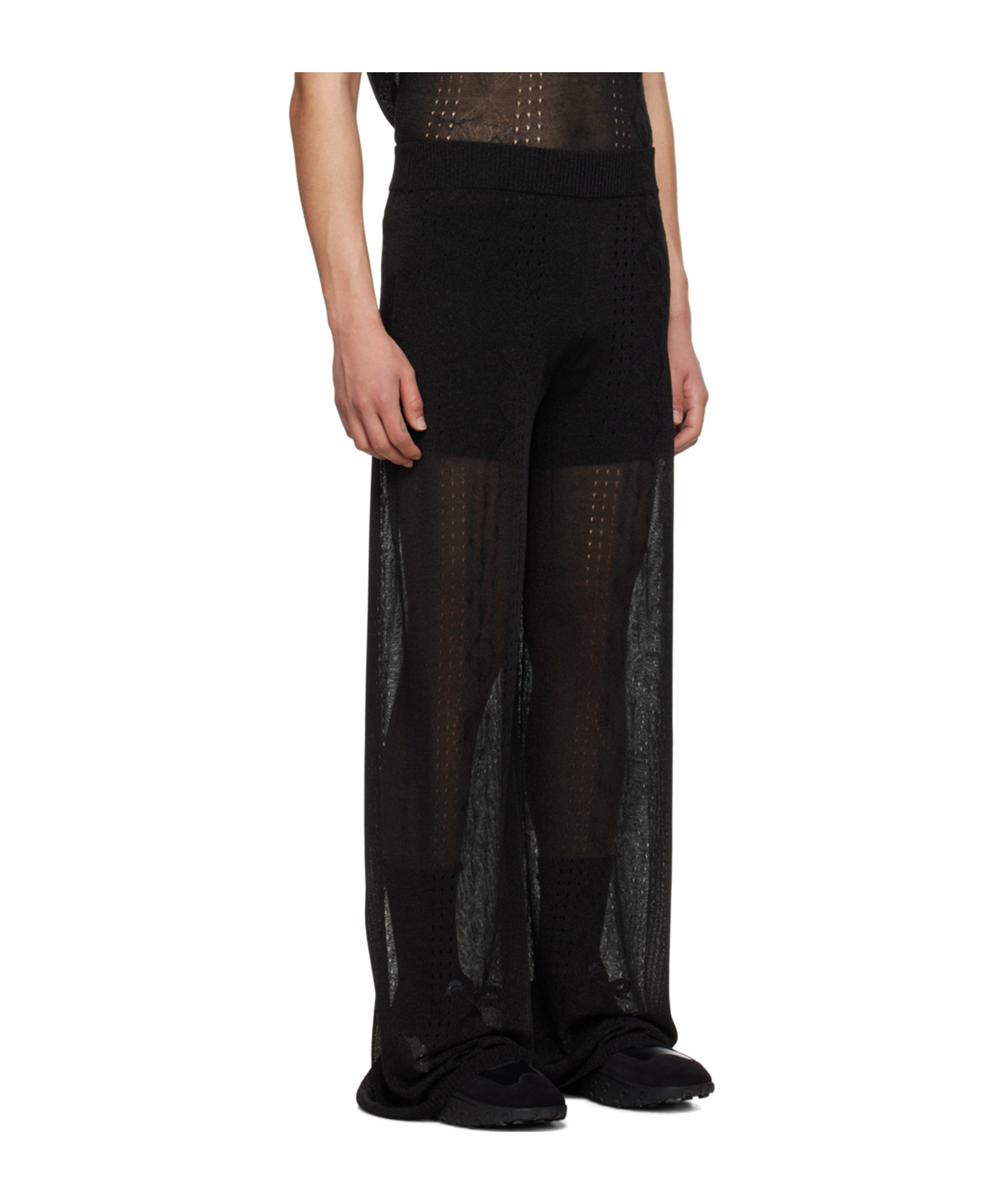 Marine Serre Elastic Waist Casual Pants In Black