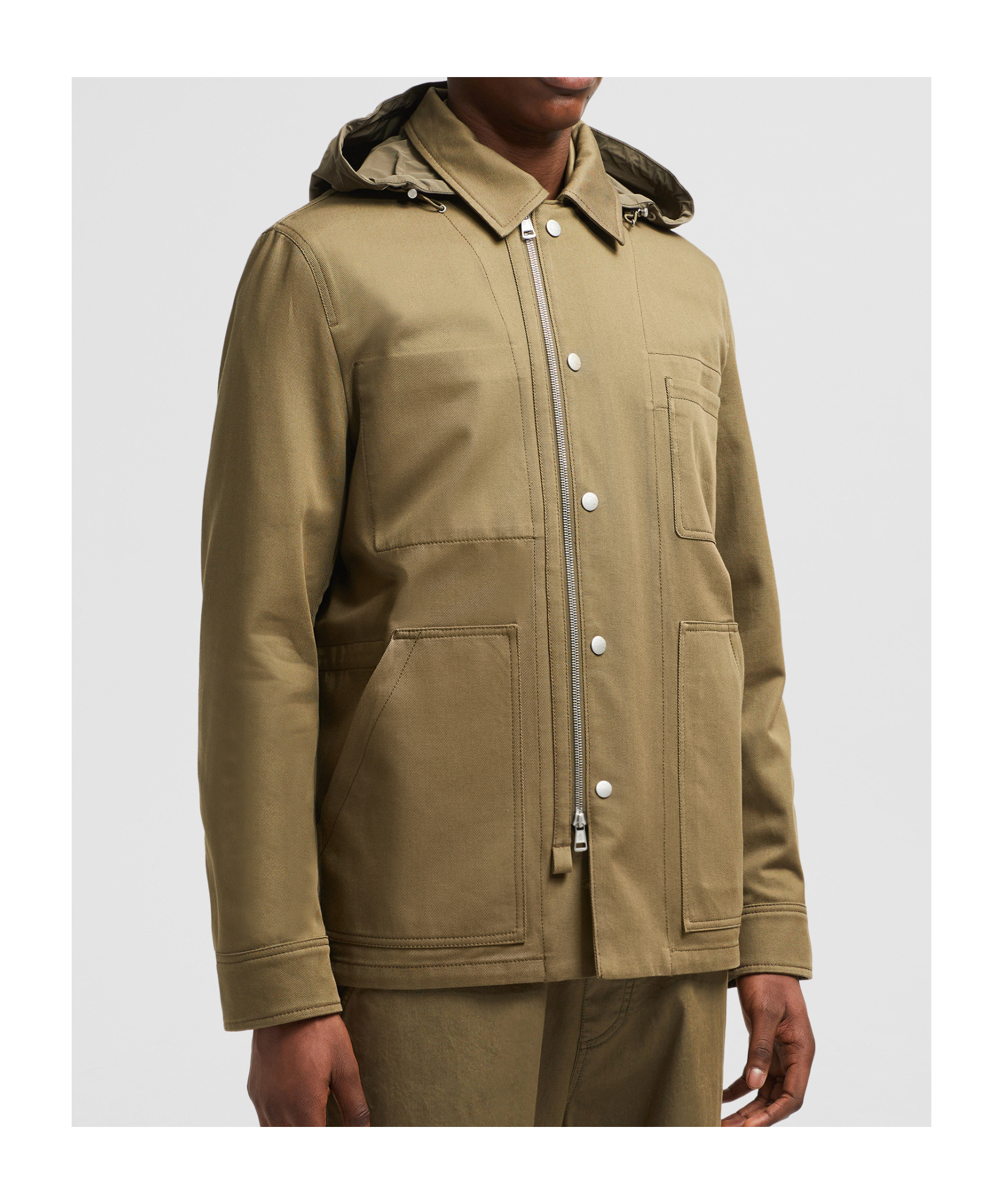 Moncler Guerledan Cotton Gabardine Jacket In Brown