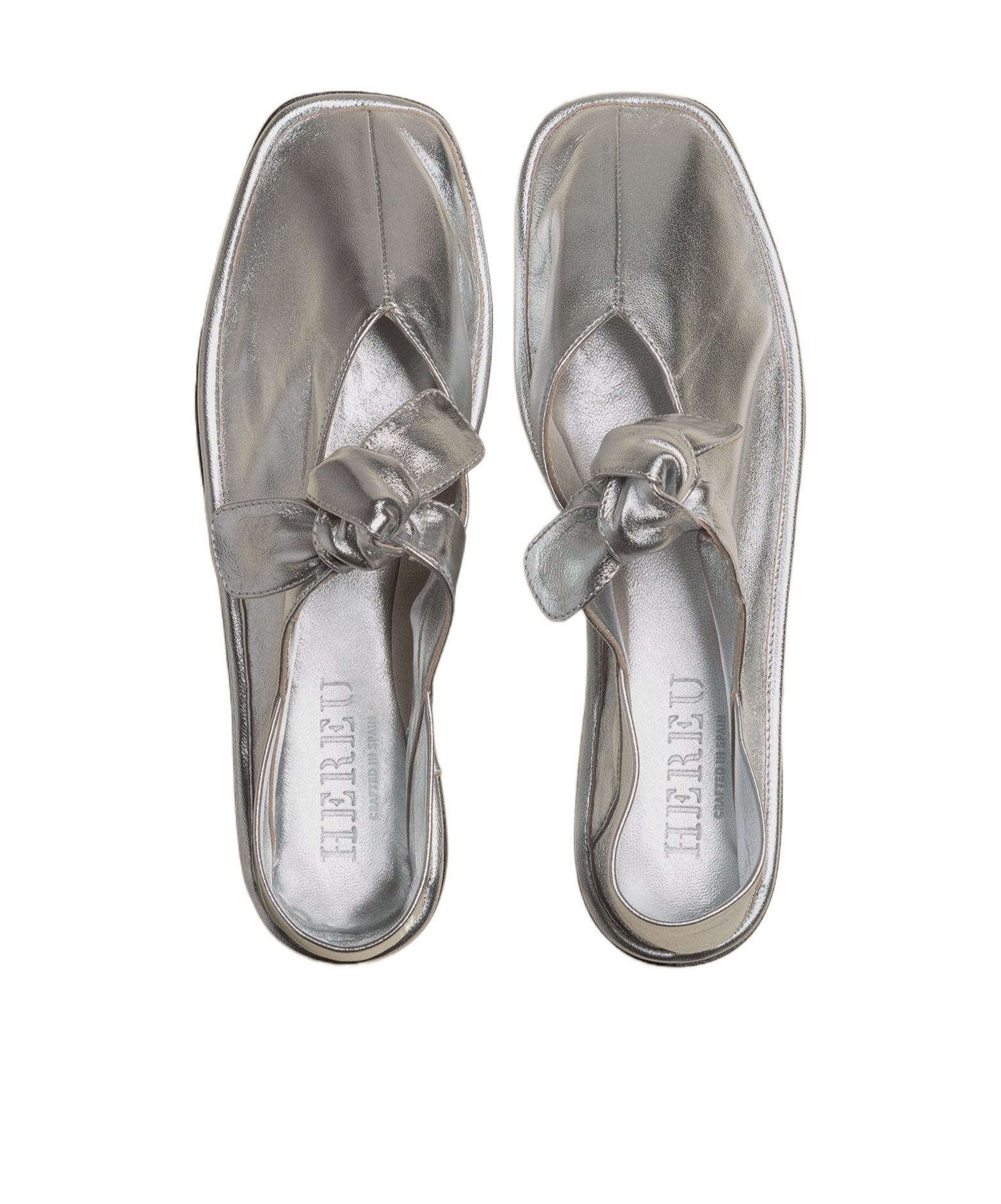 Hereu Llasada Metallic Ballerina Shoes In White