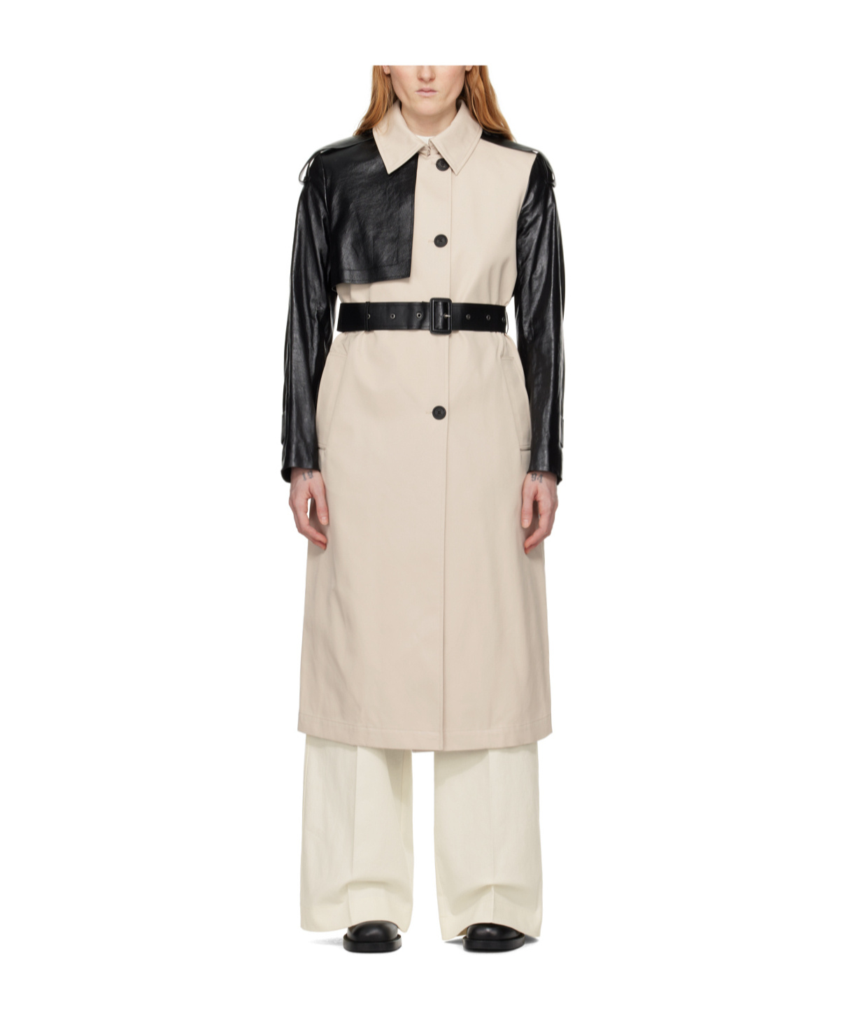 Mackage Belt Trench Coat In Multicolor