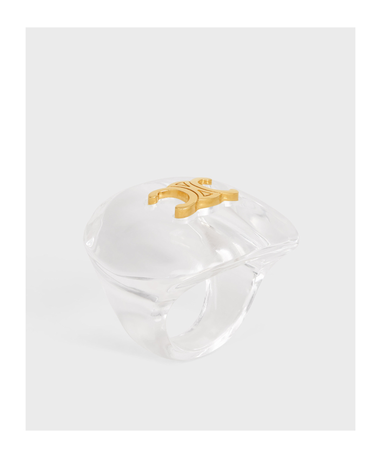 Celine Logo Ring In White