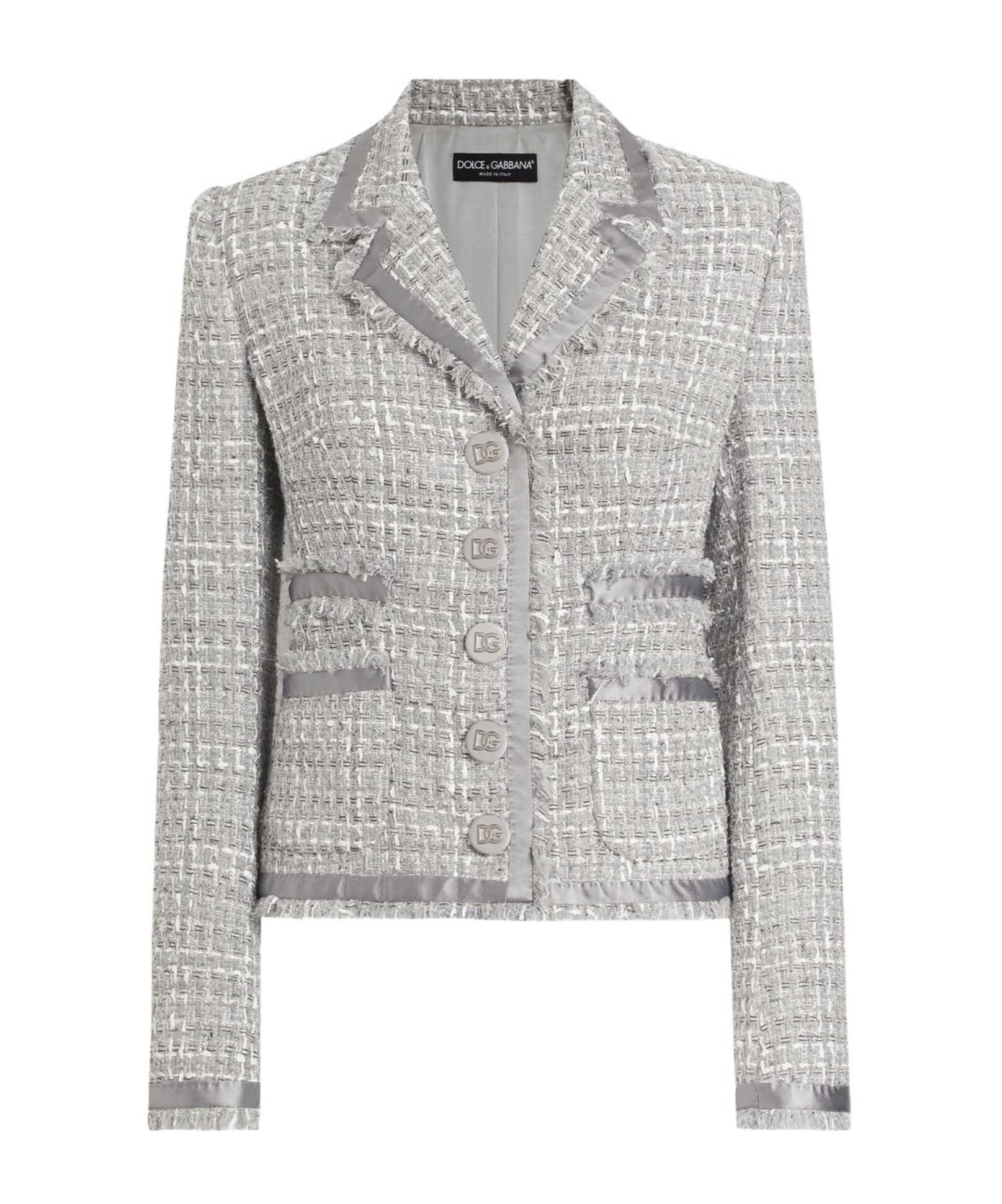 Dolce & Gabbana Lapel Long-sleeved Suit Jacket In Gray