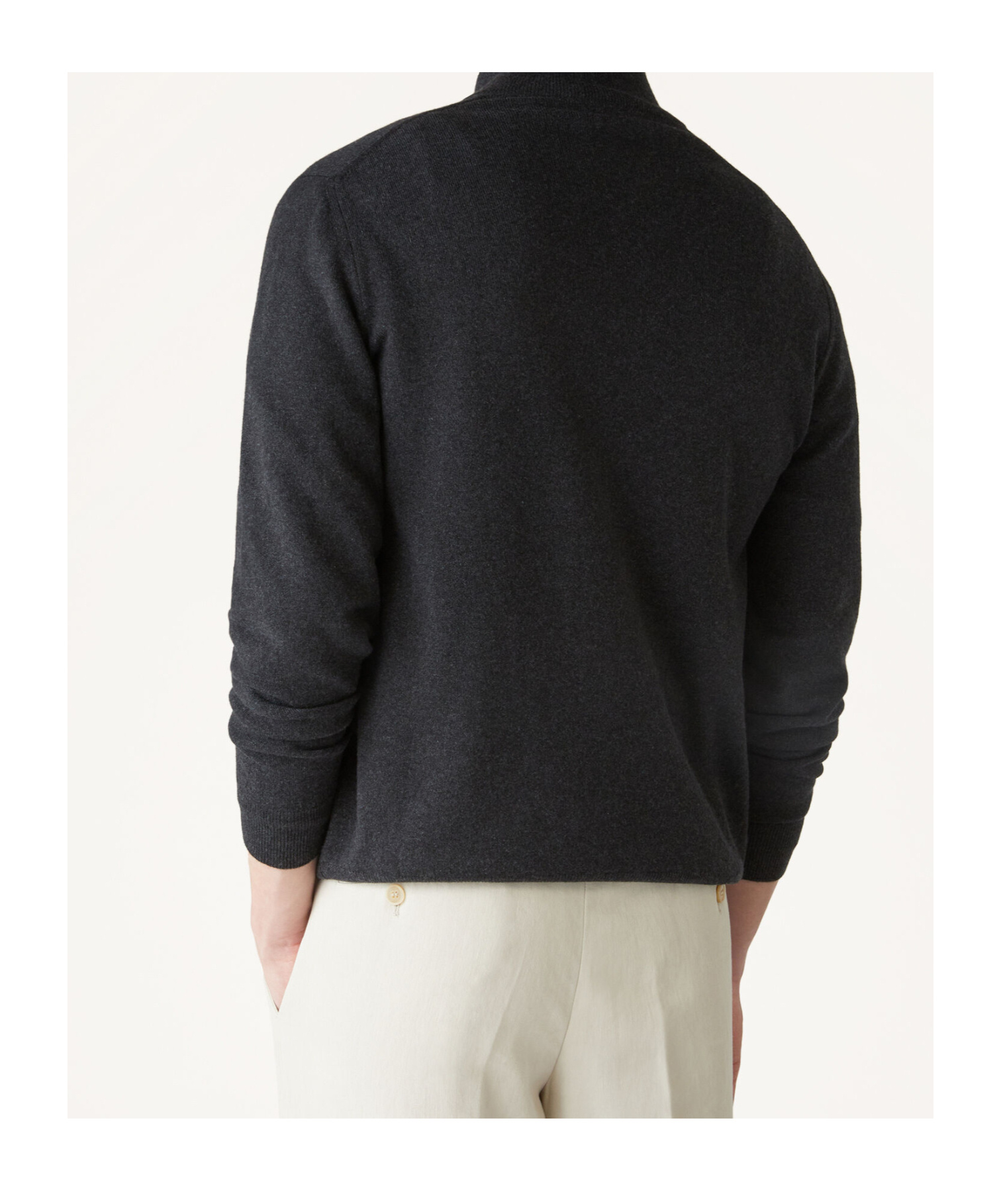 Loro Piana Semi-zipper Sweater In Black/gray Mixed Color