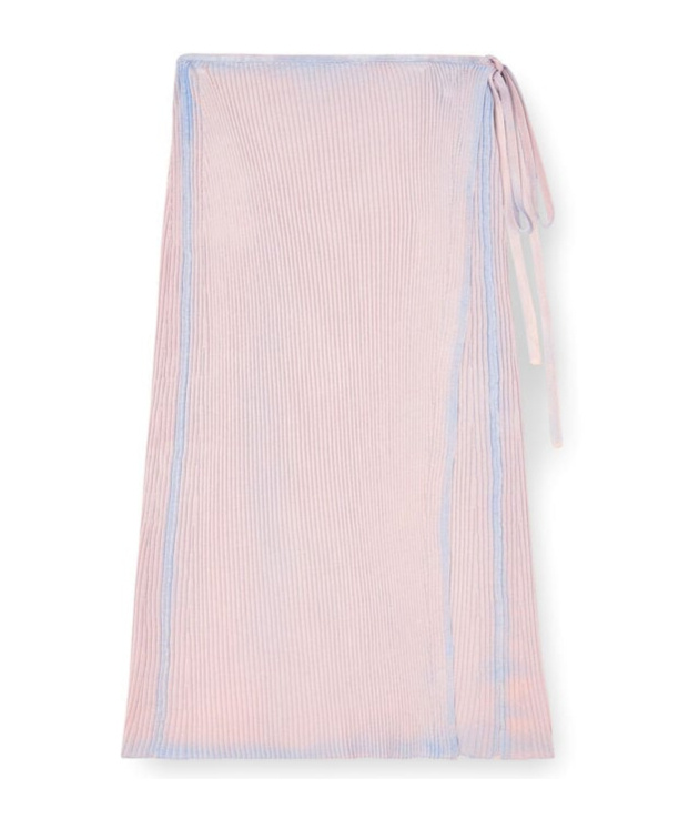 Diesel Wrap Skirt In Double-dyed Rib-knit In Pink
