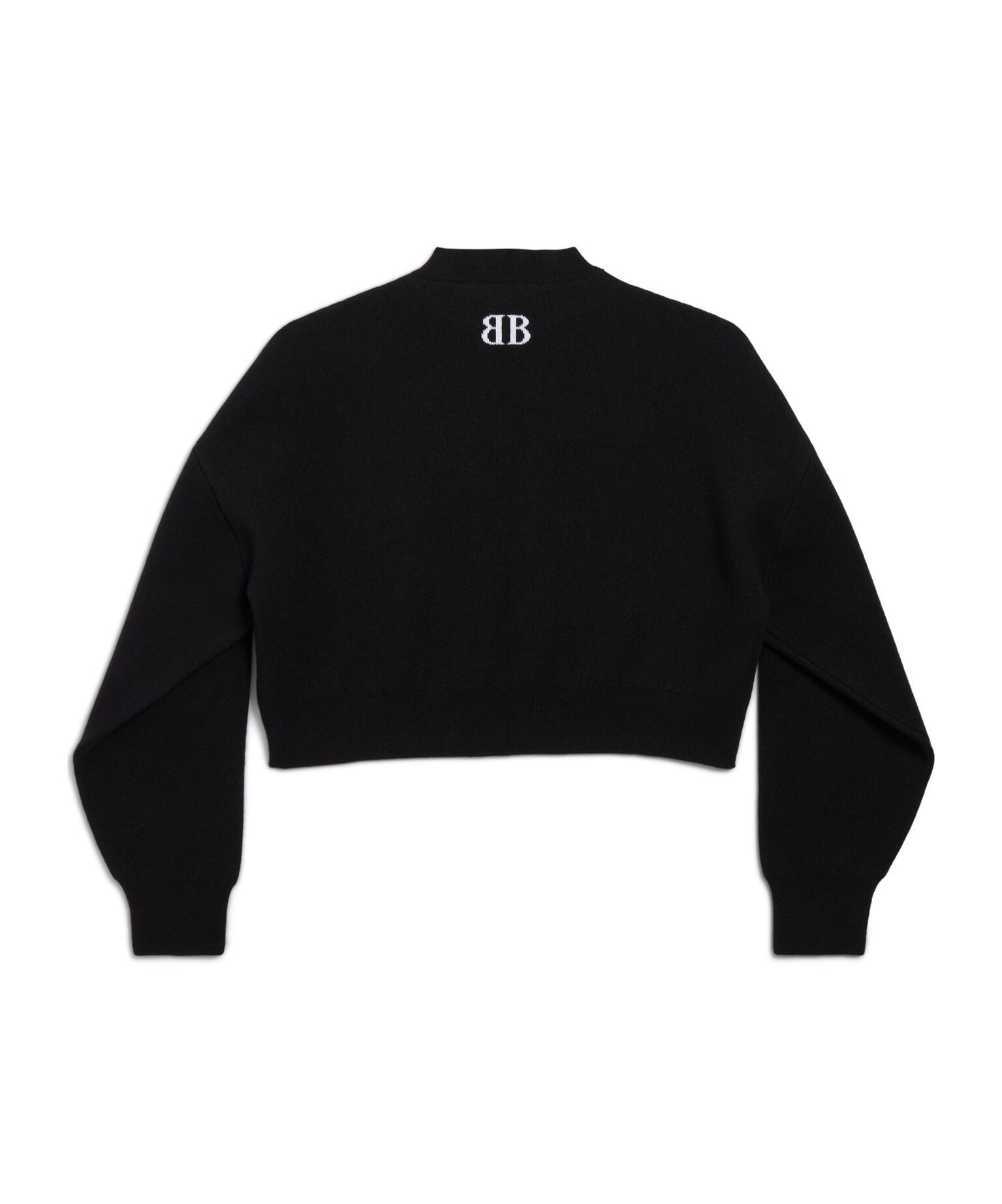 BALENCIAGA WOMEN'S CROPPED CREWNECK IN BLACK/WHITE