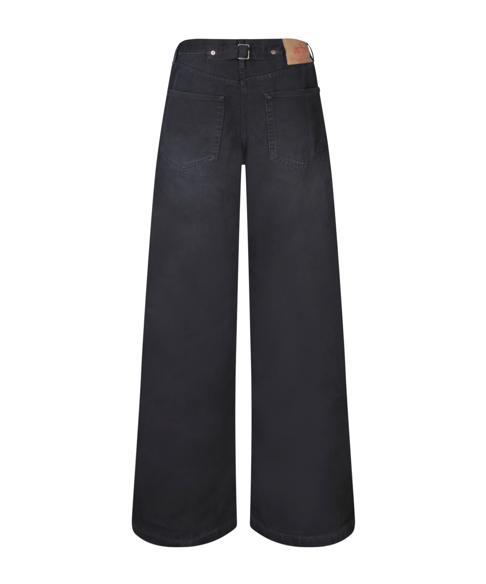 Prada High-rise Wide Leg Denim Jeans In Black