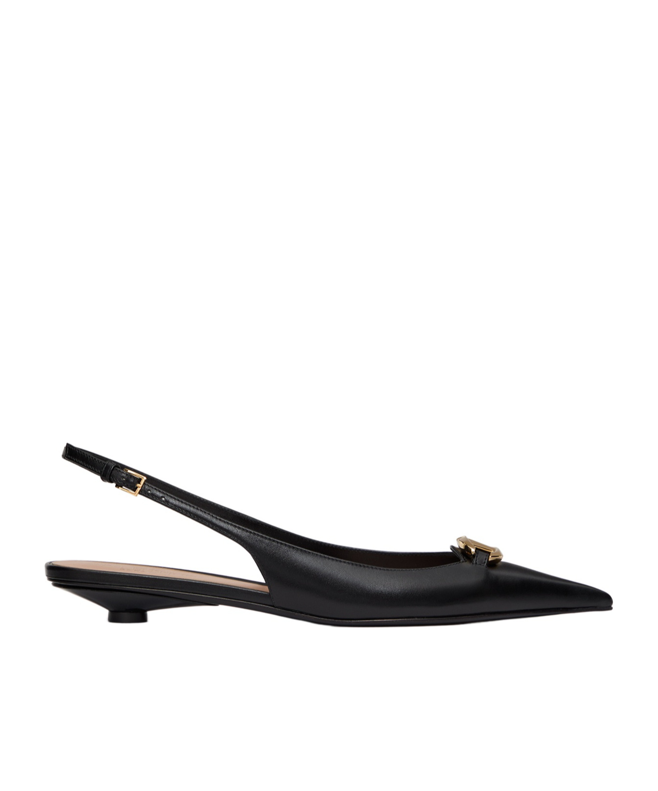 Shop Valentino The Bold Edition Vlogo Calfskin Slingback Ballerinas 20mm In Black