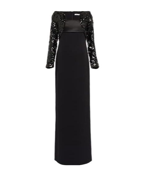 Safiyaa London Liza Sequined Crêpe Gown In Black