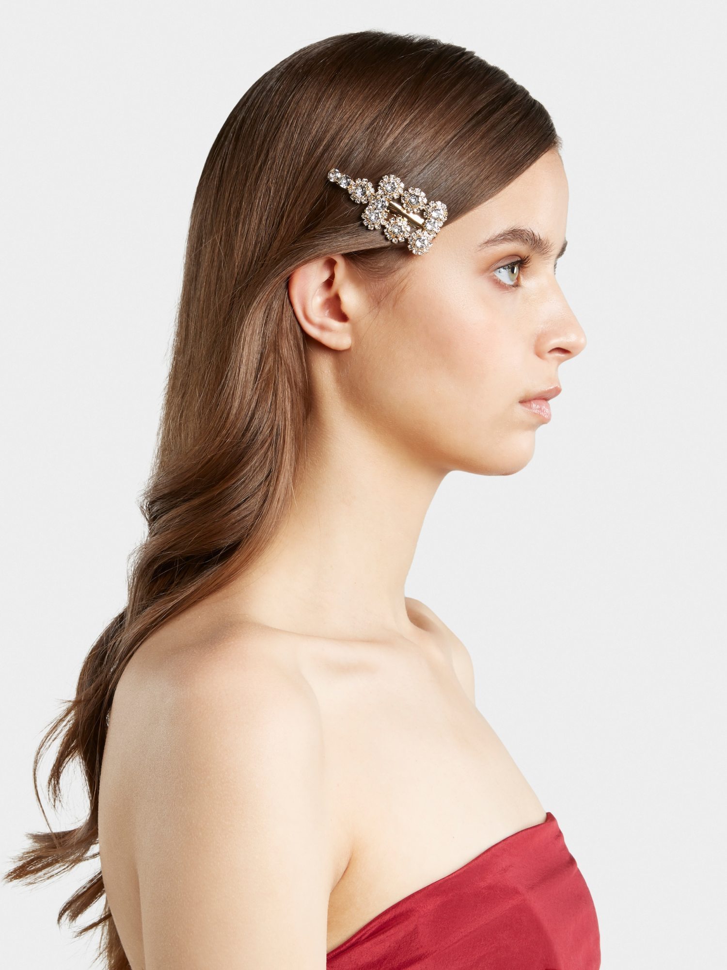 Shop Roger Vivier Flower Strass Hairpin In White