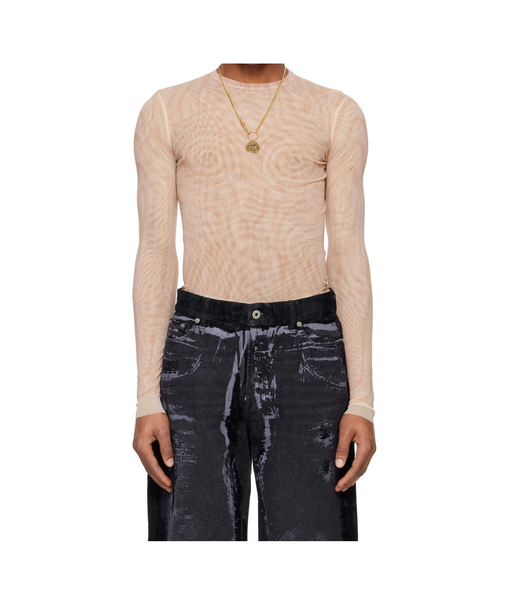 Jean Paul Gaultier Spirale T-shirt In Nude