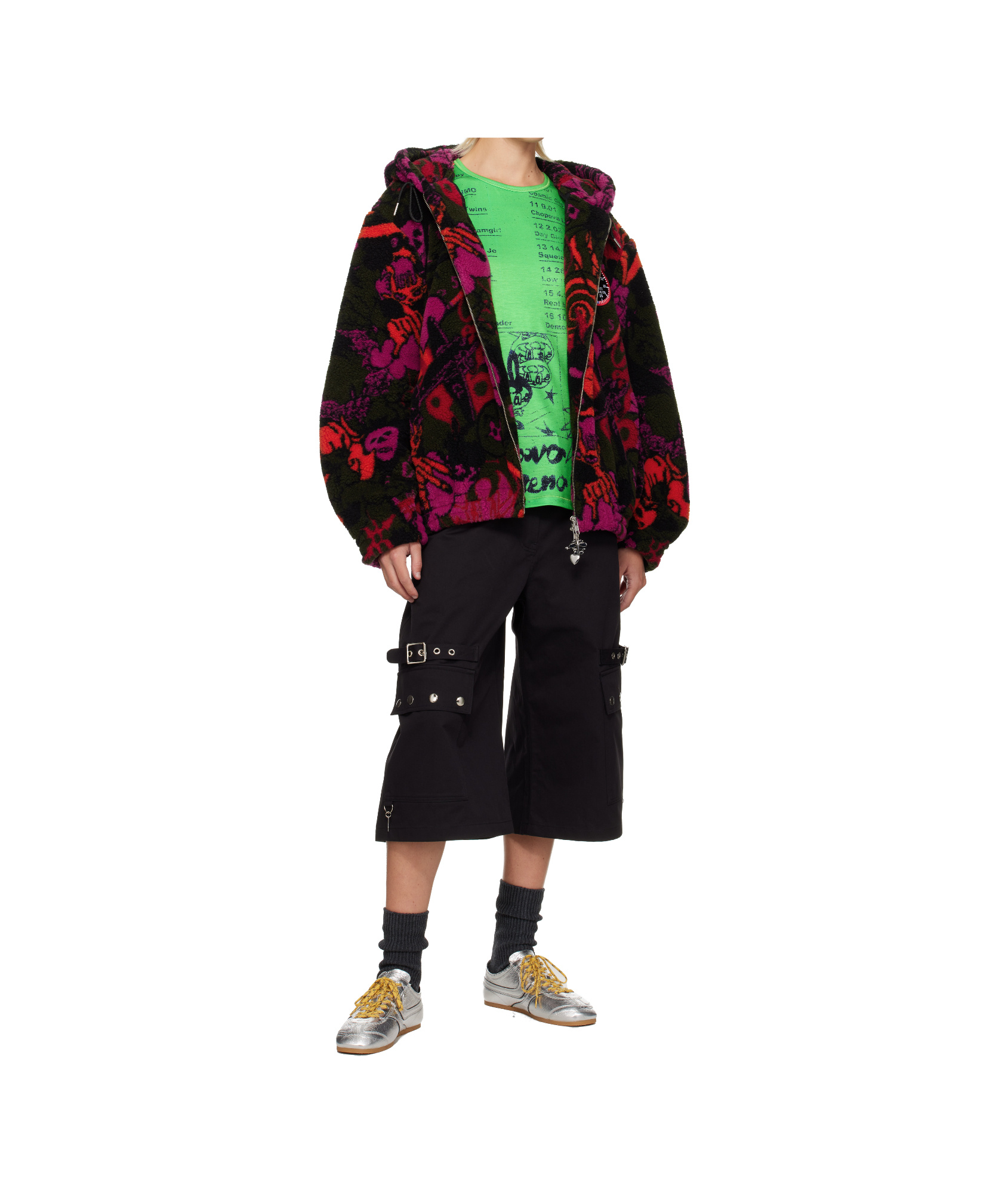 Chopova Lowena Multicolor Poster Oversized Jersey T-shirt In Green