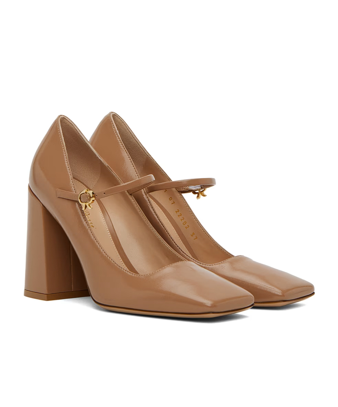 Gianvito Rossi Beige Square Toe Heels In Brown