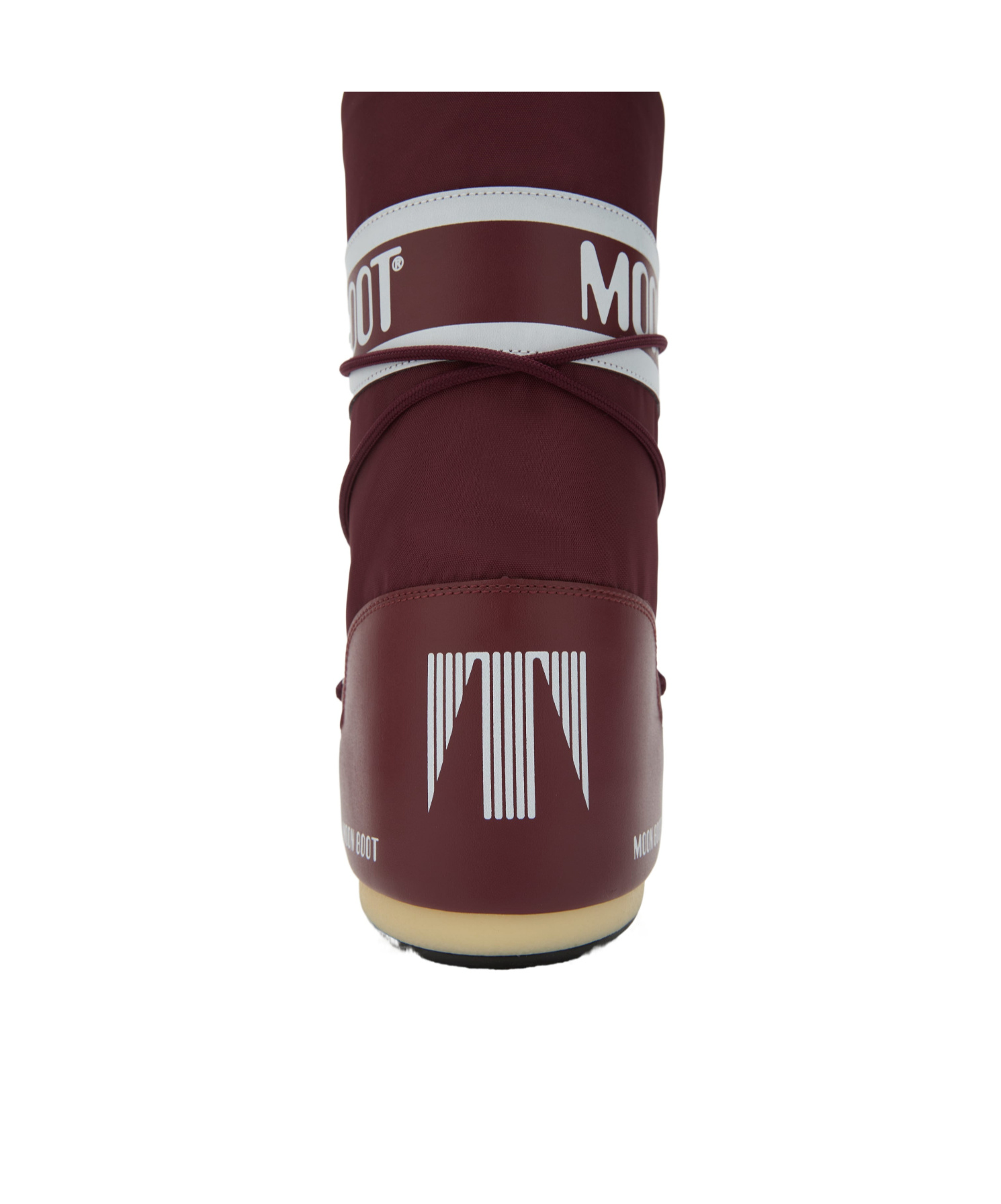 Moon Boot Logo-band Lace-up Boots In Burgundy