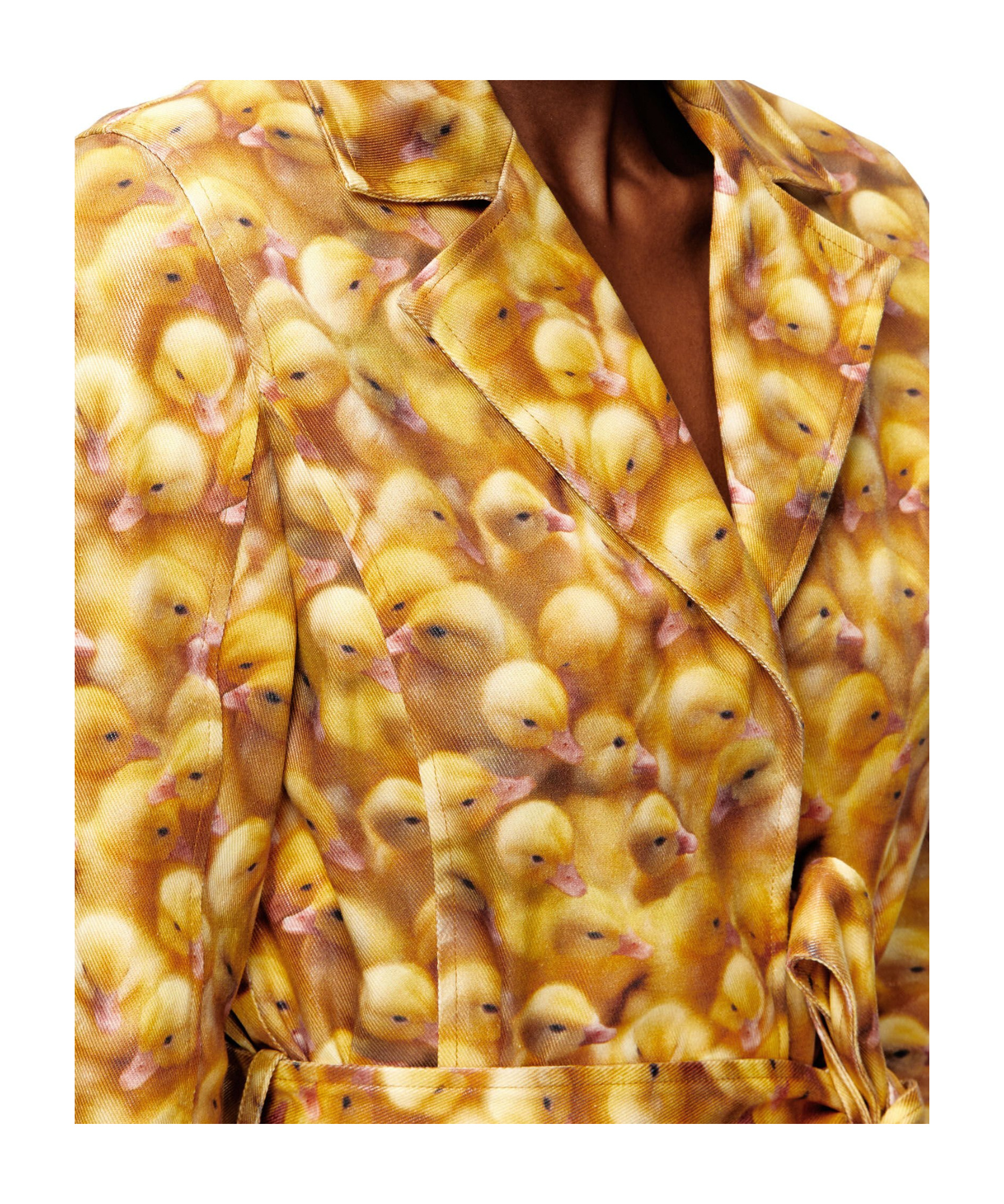 Diesel G-oji Duckling-print Belted Coat In Yellow