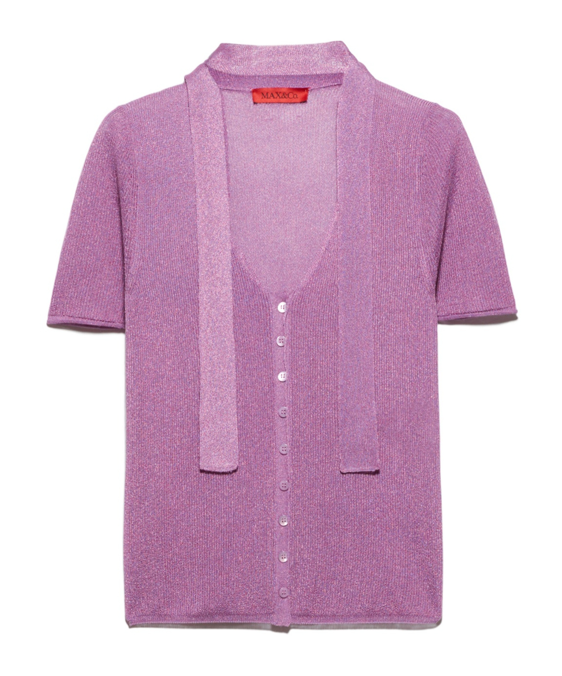Maxco. Scarf-detail Cardigan In Purple