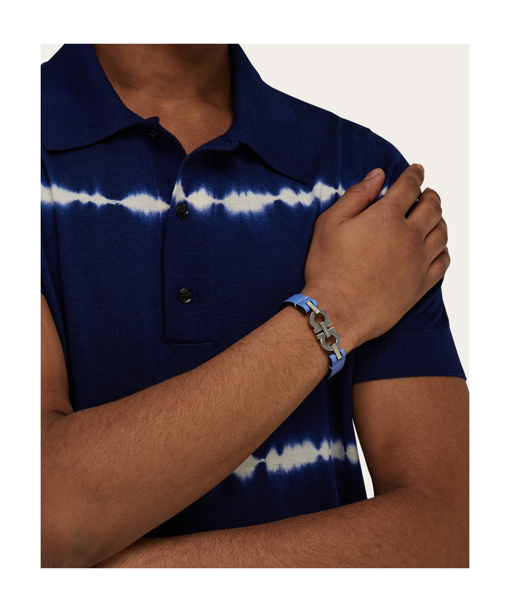 Ferragamo Double Gancini Bracelet In Blue