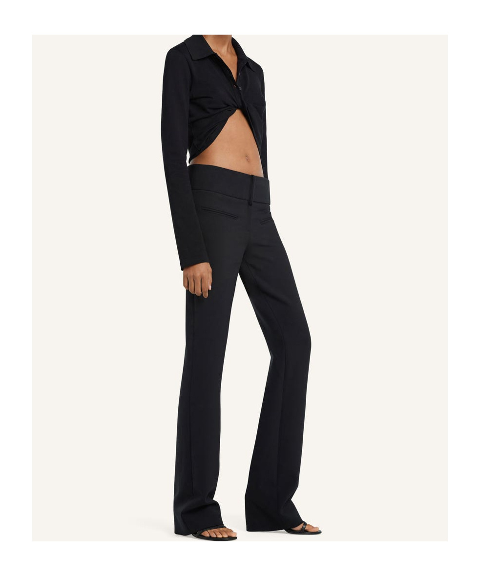 Courrèges Courregès Polo Twist Piqué Crop In Black