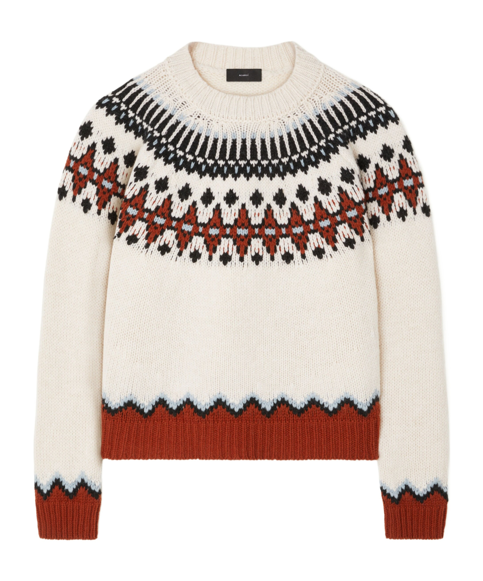 Alanui Fair Isle Patterned Wool Sweater In Neutral