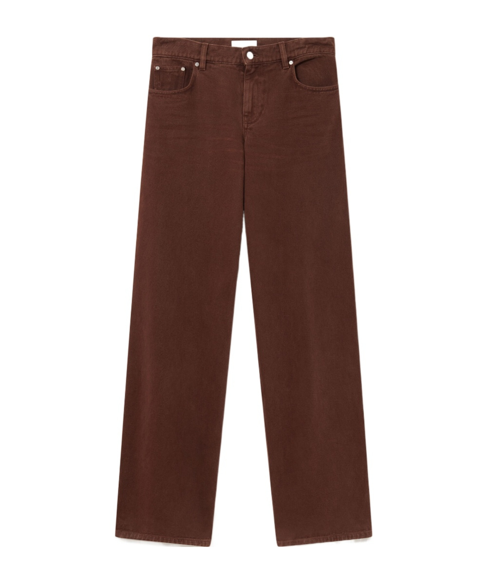 Stella Mccartney Mid-rise Wide-leg Denim Jeans In Brown