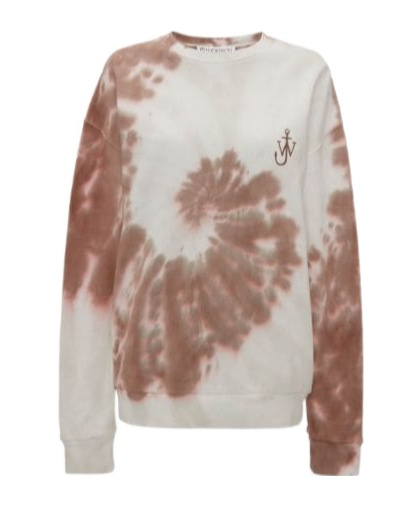 Jw Anderson Tie -dye Sweatshirt With Cat Print In Nude