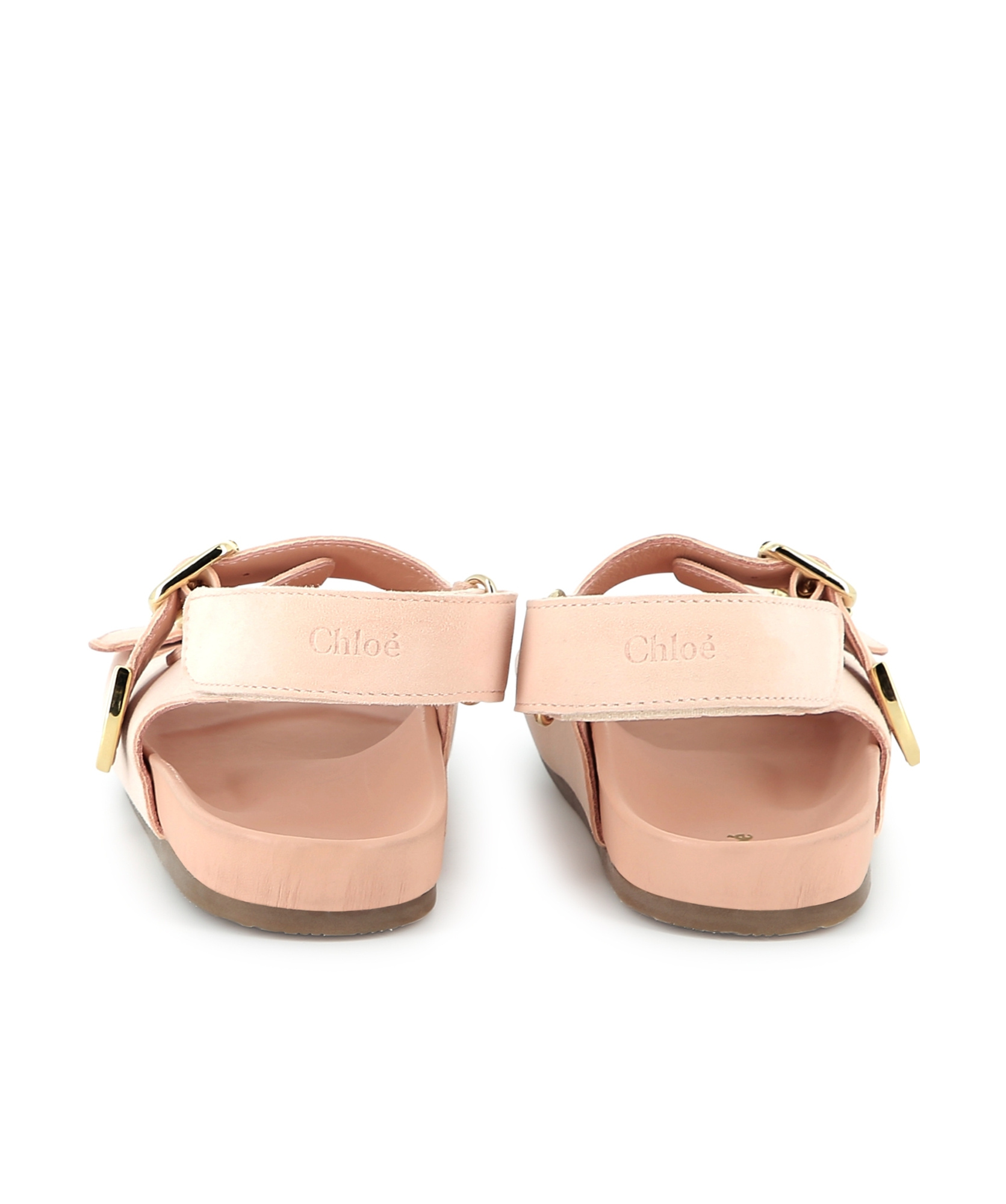 Chloé Open-toed Flat Sandals In Nude