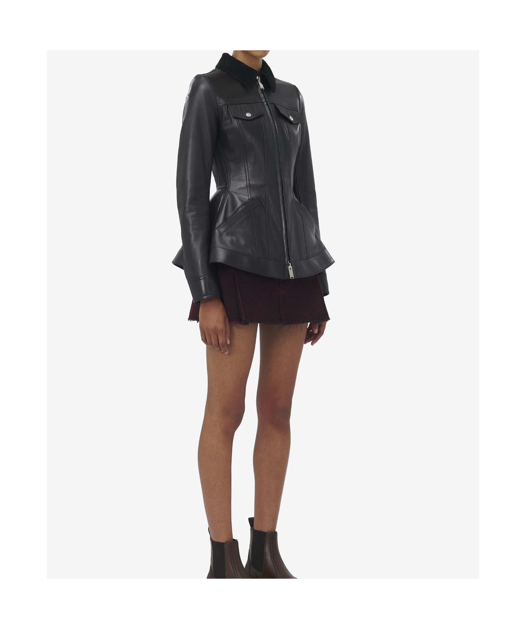 Alexander Mcqueen Peplum Leather Jacket
