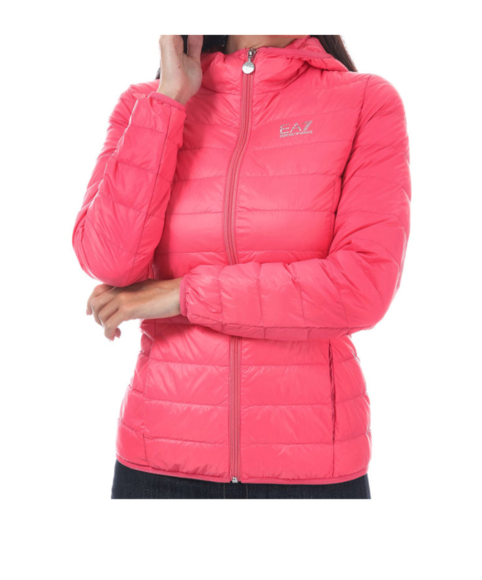 Emporio Armani Long-sleeved Hooded Cotton Suit In Pink