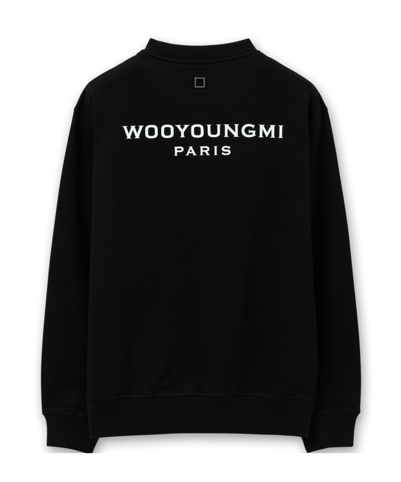 Wooyoungmi Round-collar Long-sleeve Hoodie In Black
