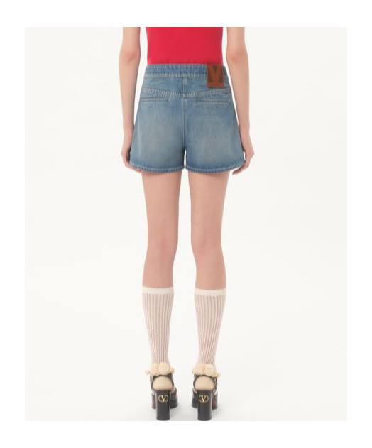 Valentino Denim Shorts In Blue