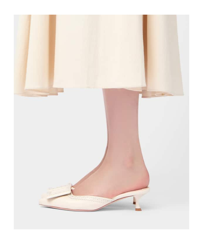 Roger Vivier Viv' In The City Mules In Leather In Off-white