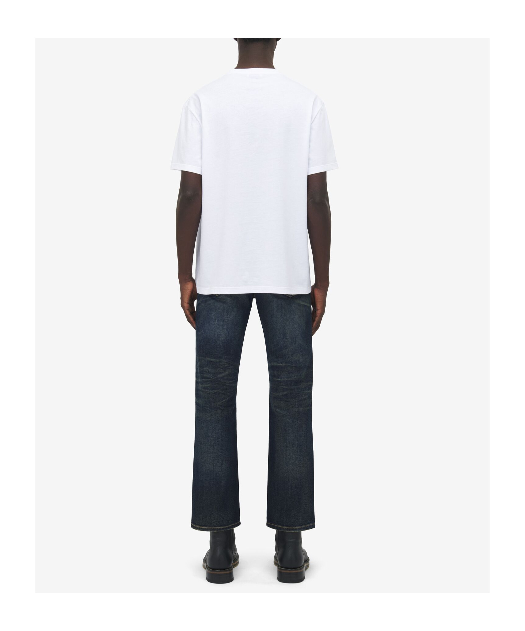 Alexander Mcqueen White Crewneck T-shirt With Logo Print On The Front In Cotton Man In White