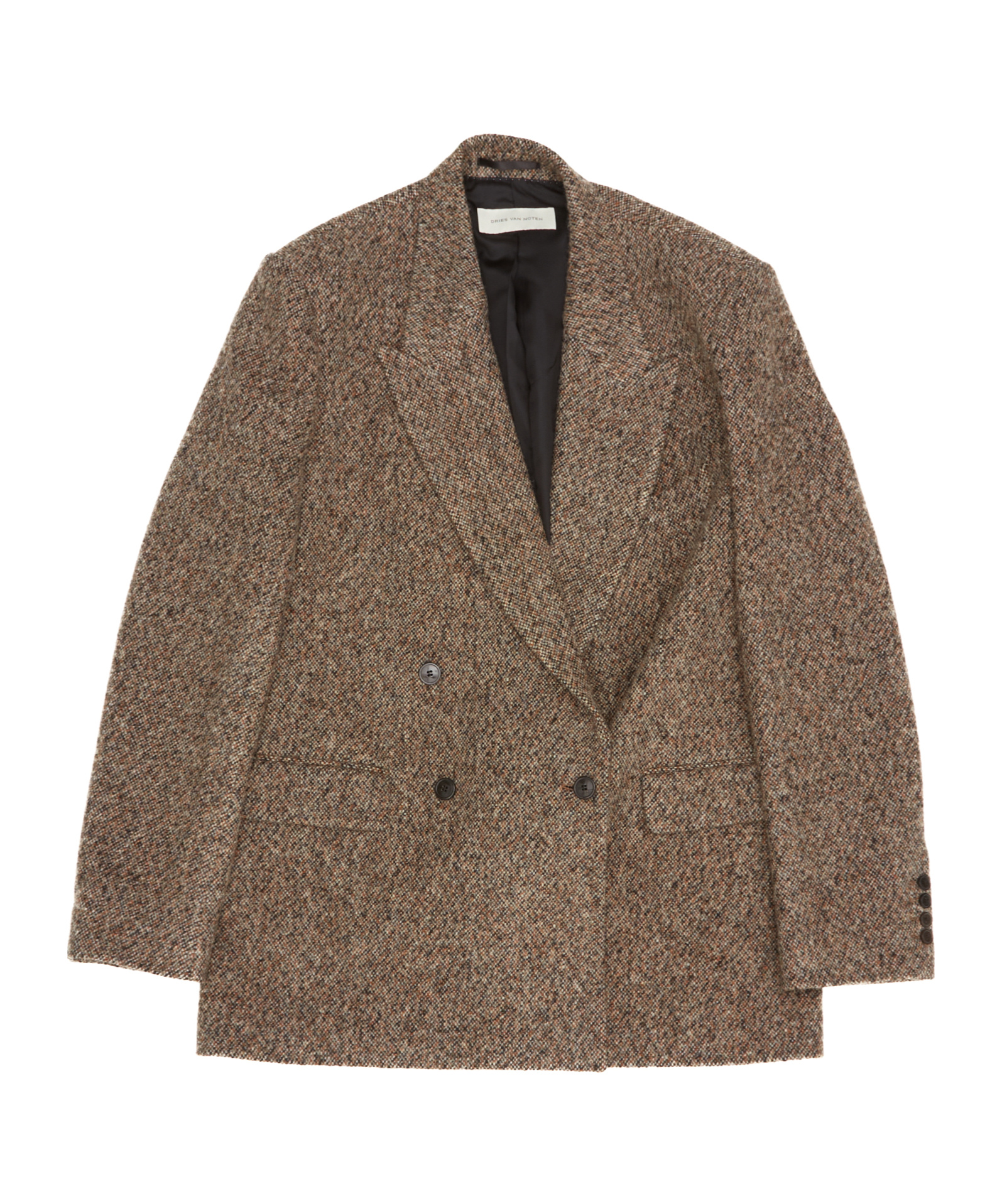 Dries Van Noten Double-breasted Jacket In Brown