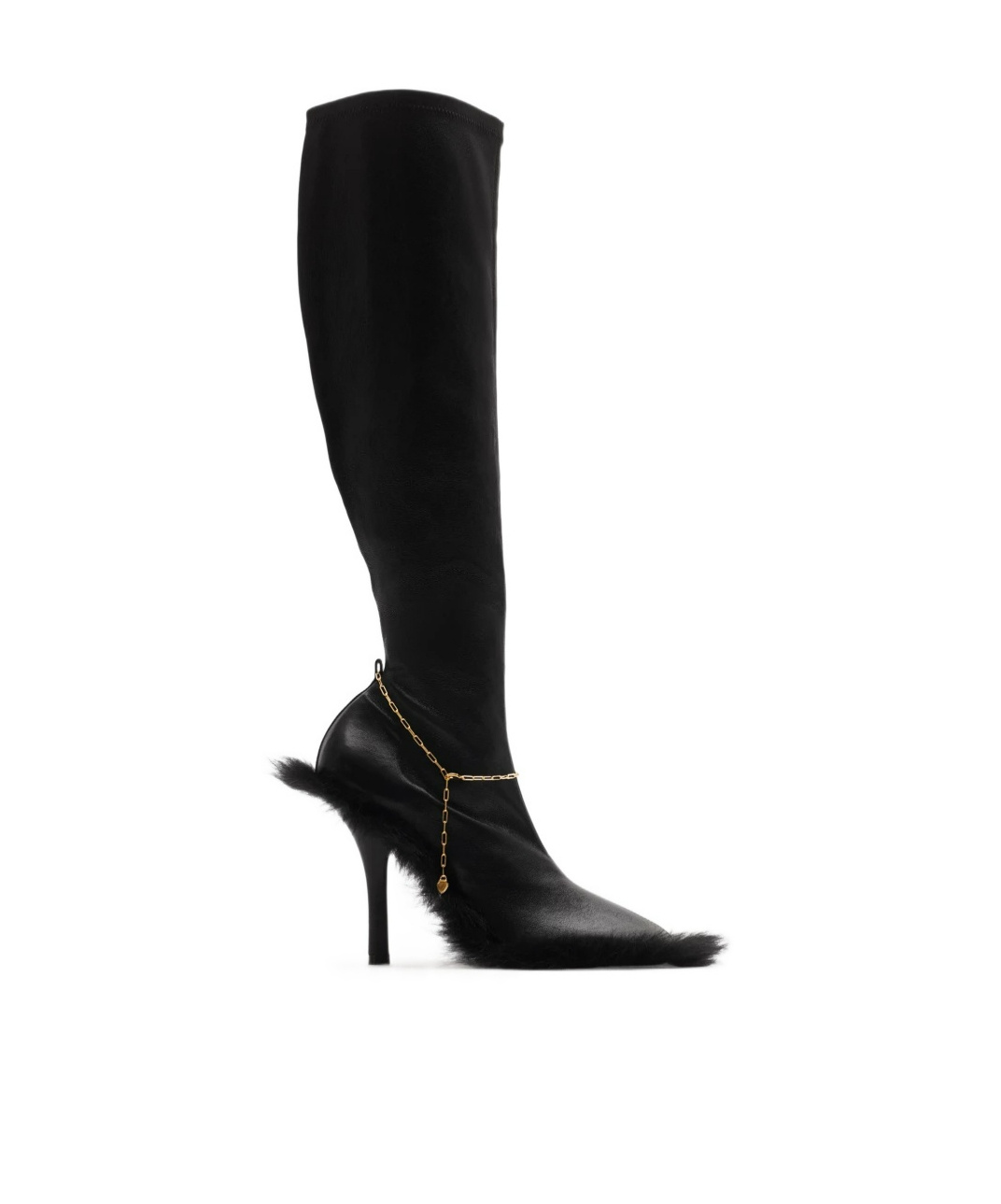 Burberry Lambskin Slinky Knee-high Boots 105 In Black