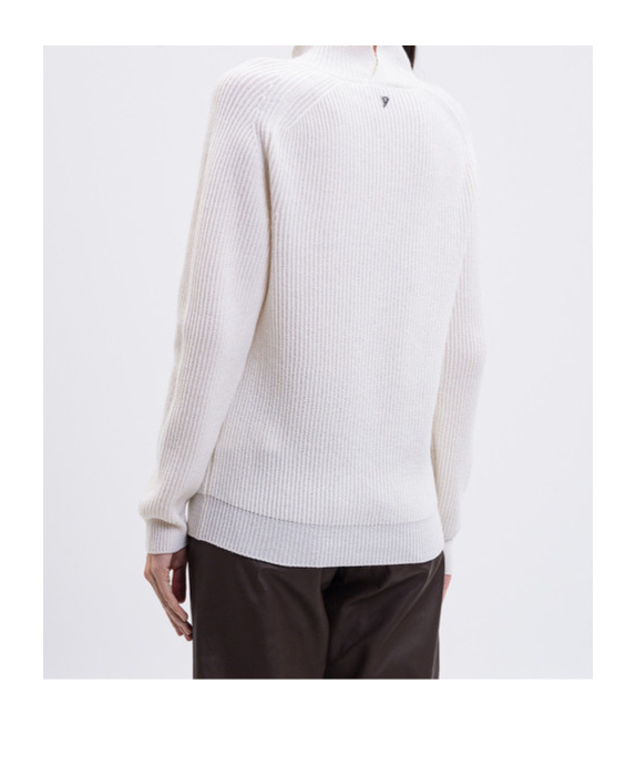 Dondup Ribbed Turtleneck Sweater In White