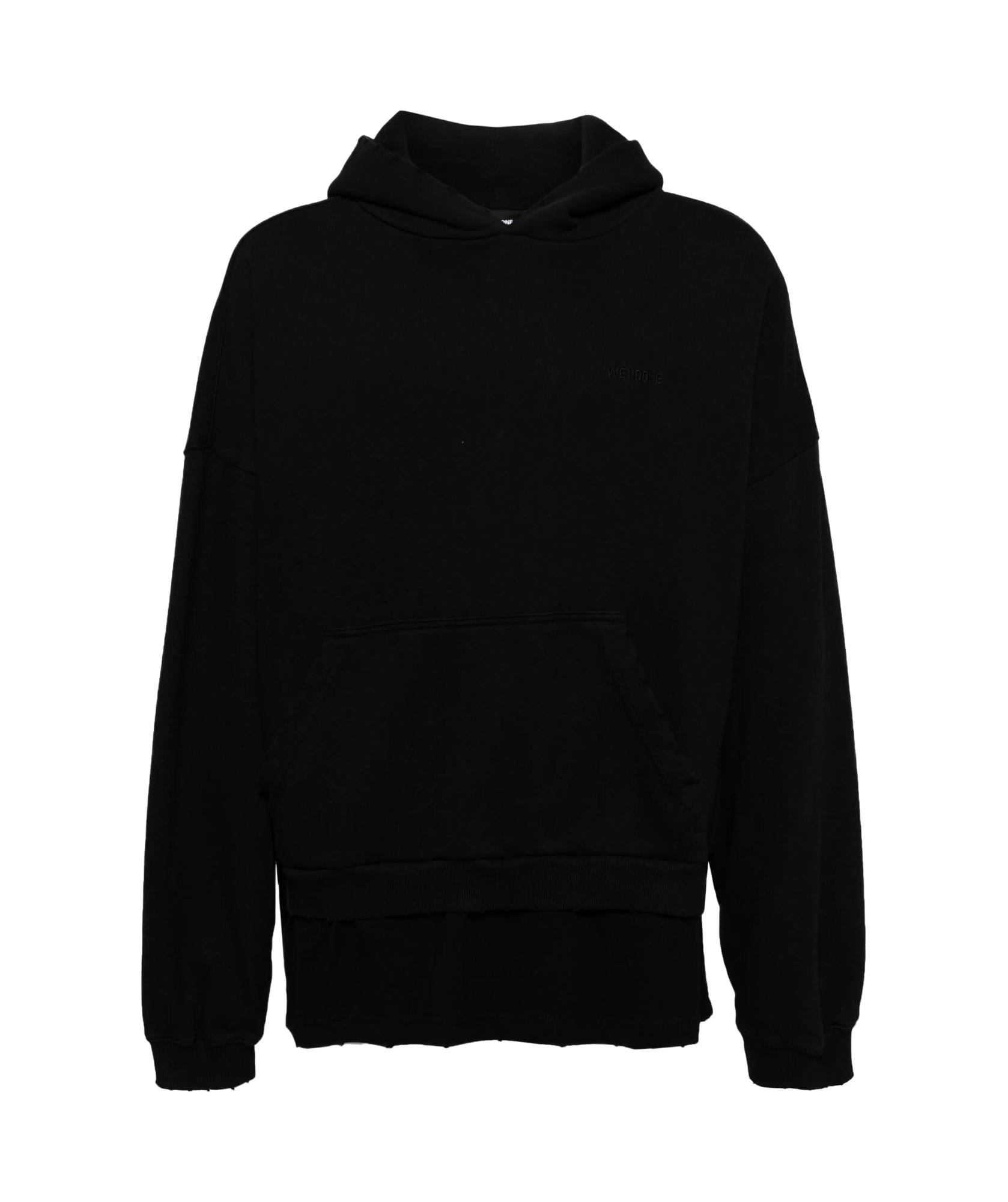 We11 Done Beaded Logo Hoodie In Black