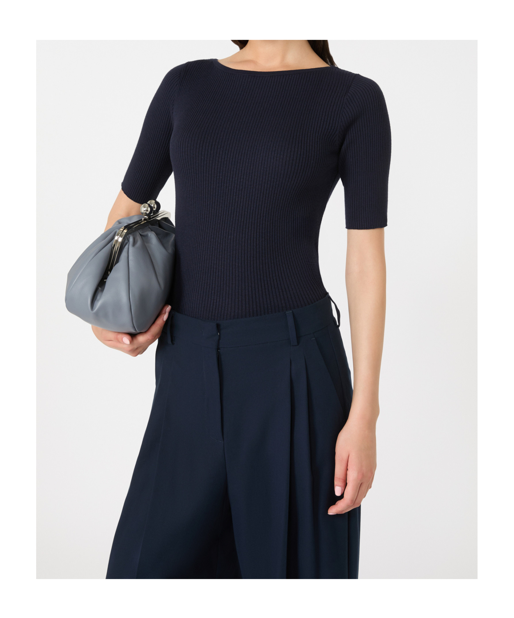 Weekend Max Mara Slim-fit Stretch Viscose T-shirt In Black