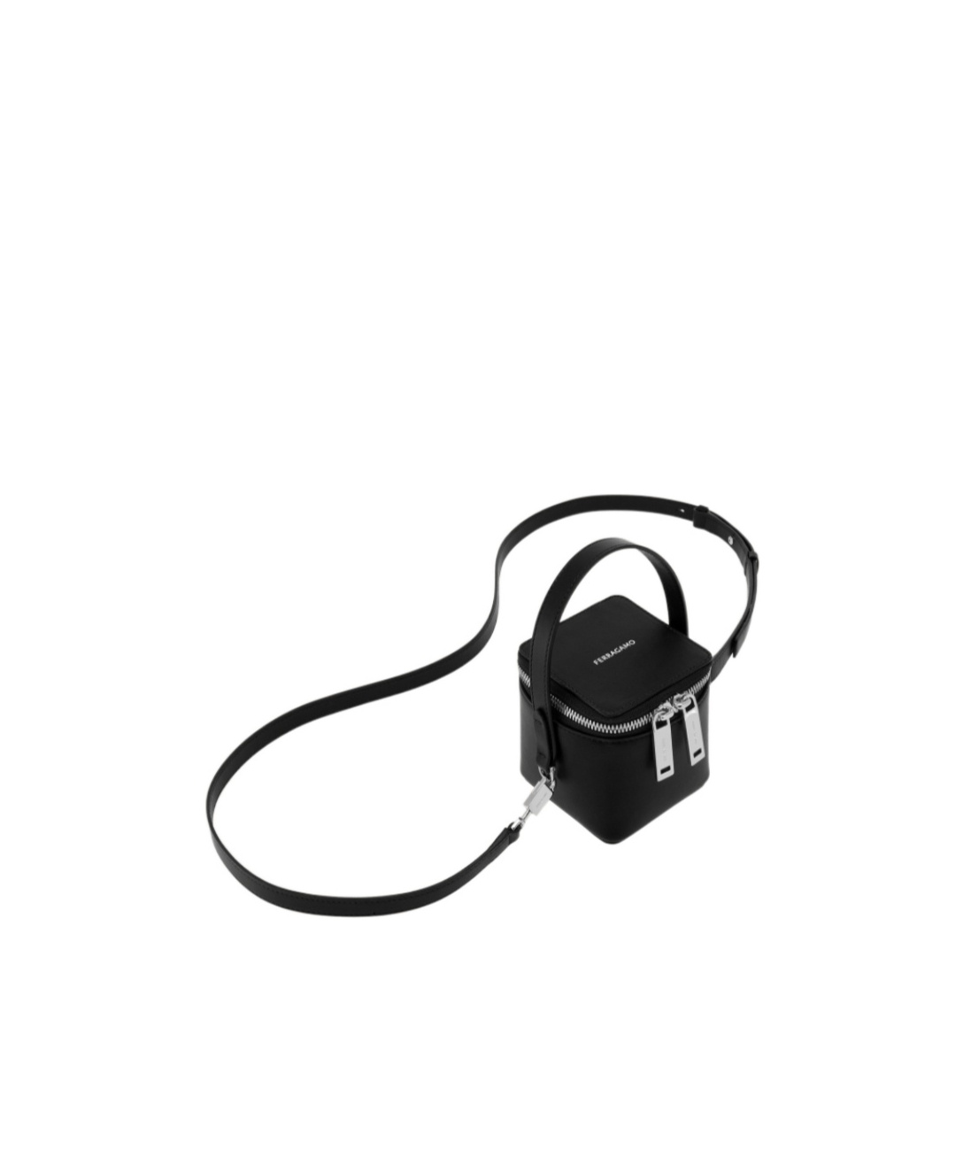 Shop Ferragamo Micro Zip-around Mini Bucket Bag In Black