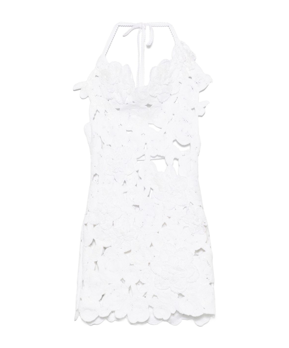 Blumarine Open-work Mini Dress In White