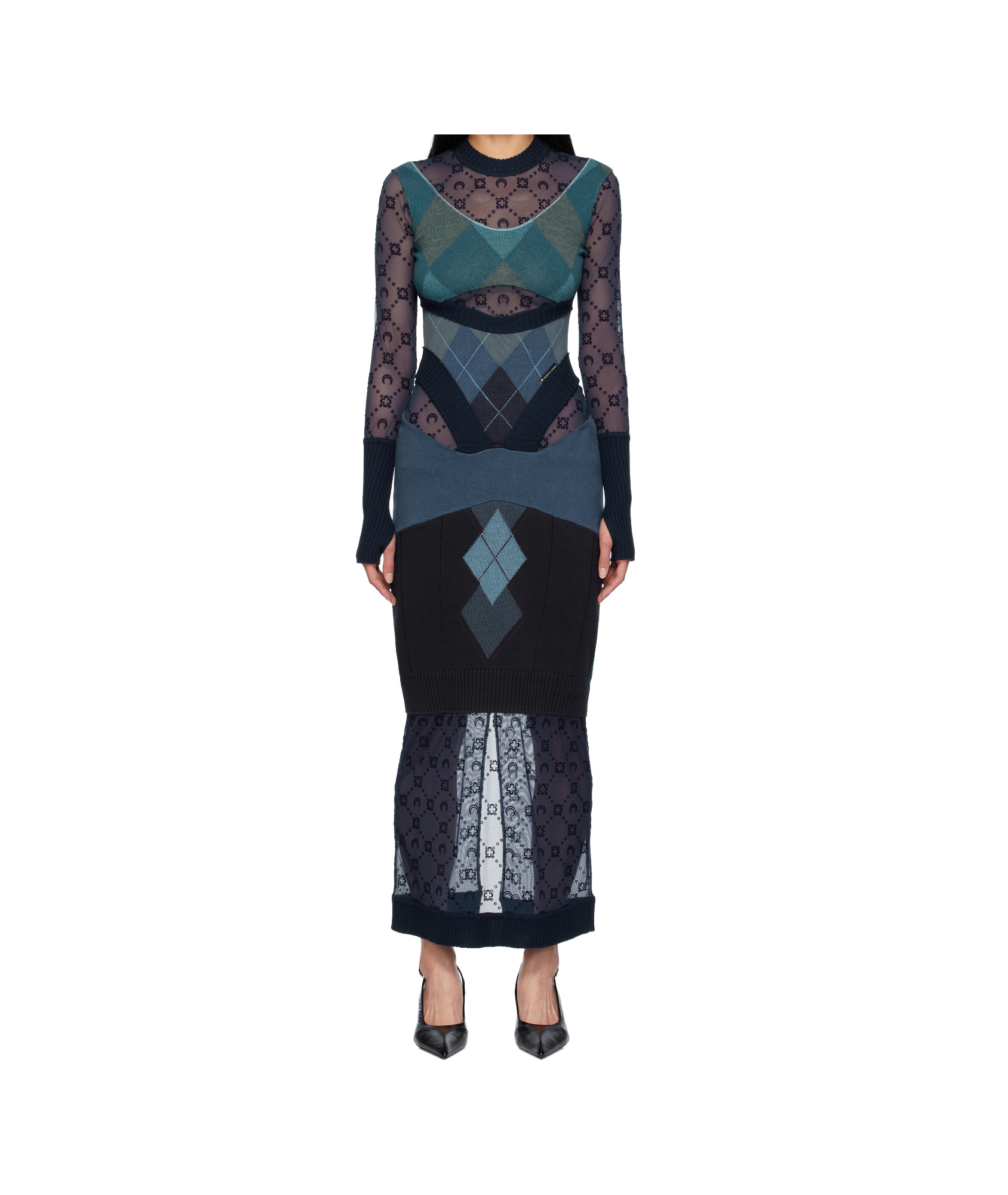 Marine Serre Knit Dress In Black