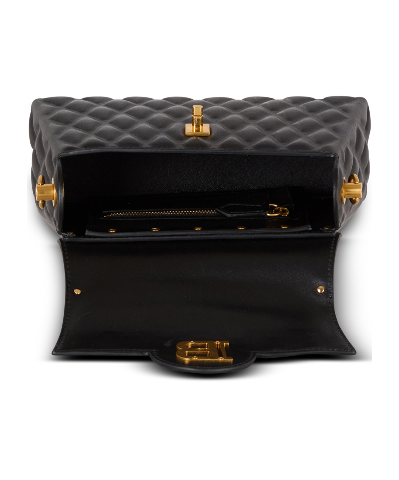 Shop Balmain B-buzz Dynasty Bag In Quilted Calfskin In Black