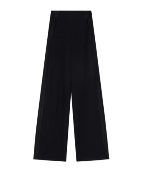 Pinko Wide-leg Trousers With Smooth Finish In Black