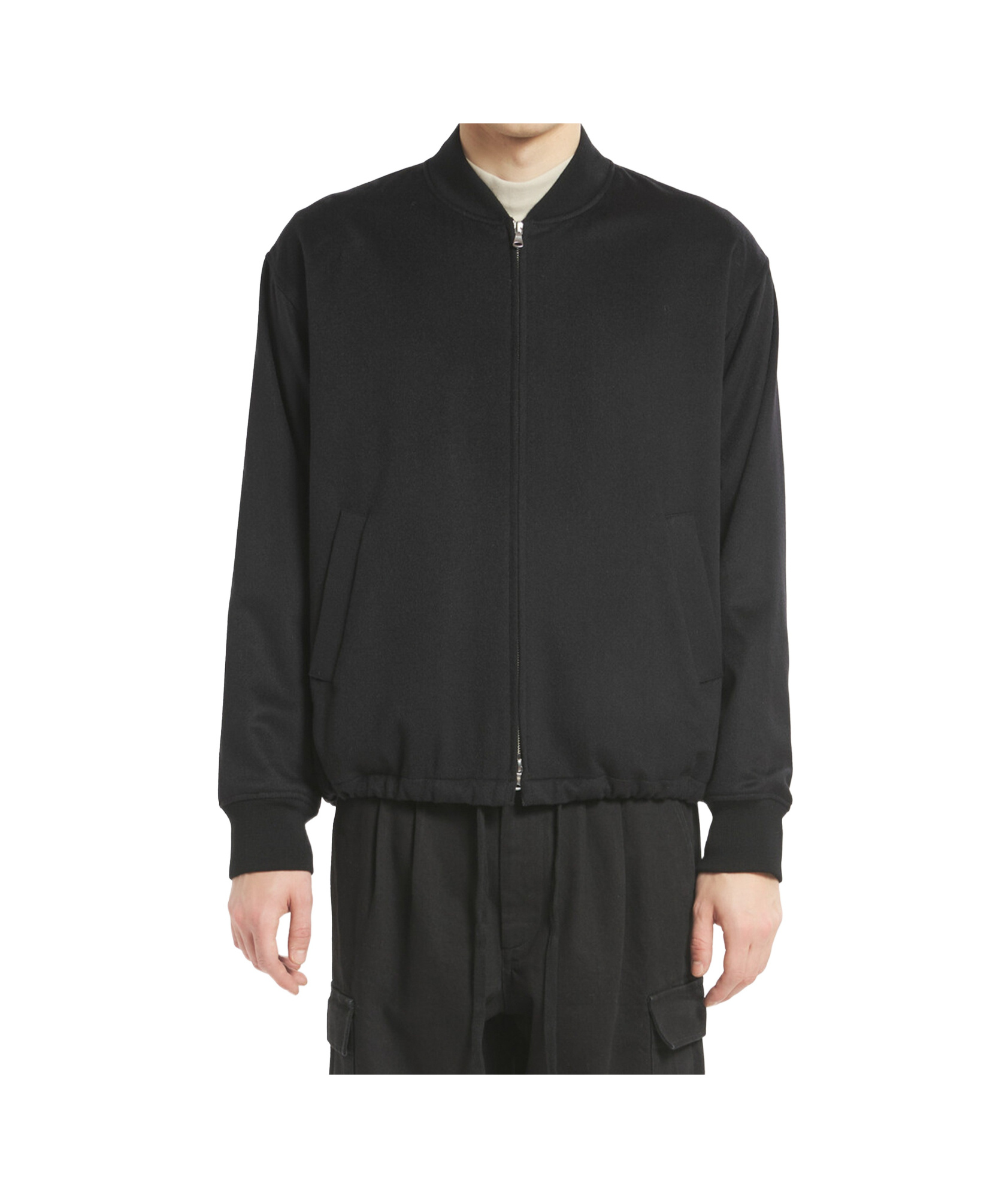 Barena Venezia Wool Zip-front Bomber Jacket In Black