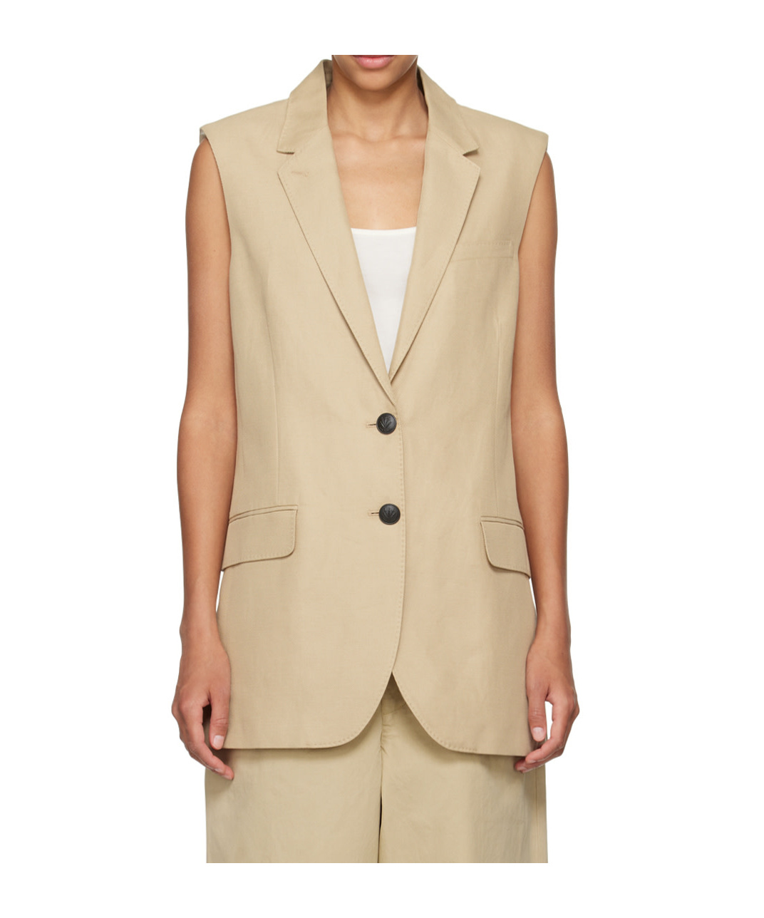 Rag & Bone Odessa Linen-blend Vest In Neutral