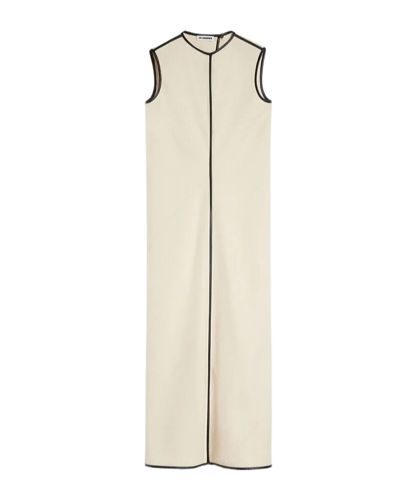 Jil Sander Contrasting-trim Maxi Dress In Neutral